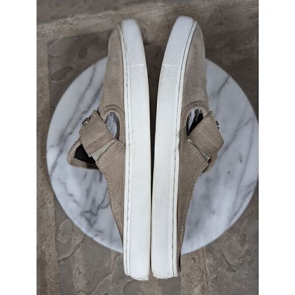 REBECCA Minkoff Sonia Taupe Tan Suede Mule Sneakers Size 9 Slip On Slides Studs - Picture 10 of 14